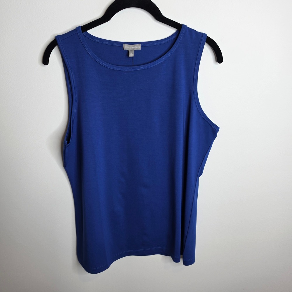 T by Talbots NWT Tank Top Womens PM Blue Sleeveless Athleisure